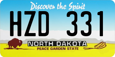 ND license plate HZD331