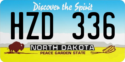ND license plate HZD336