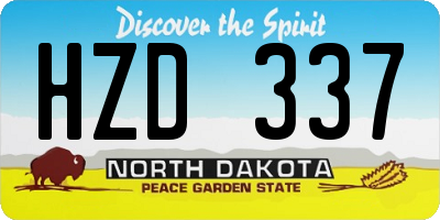 ND license plate HZD337