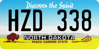 ND license plate HZD338