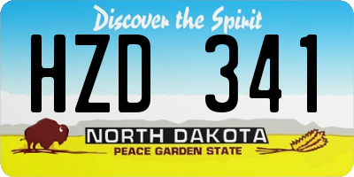 ND license plate HZD341
