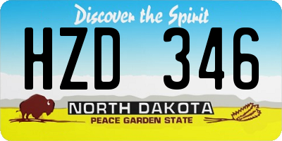 ND license plate HZD346