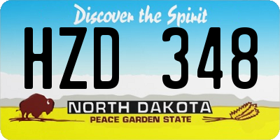 ND license plate HZD348