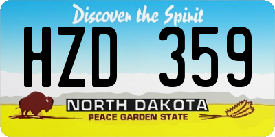 ND license plate HZD359