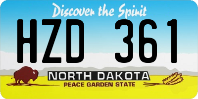 ND license plate HZD361
