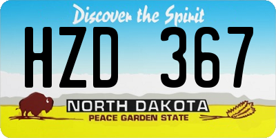 ND license plate HZD367