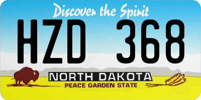 ND license plate HZD368