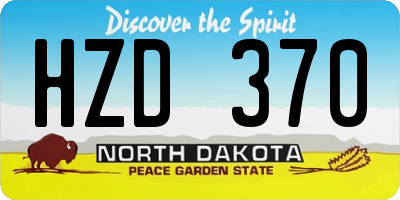 ND license plate HZD370