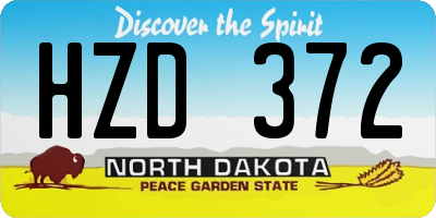 ND license plate HZD372