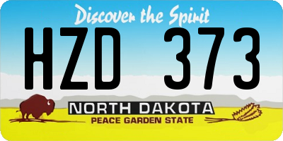 ND license plate HZD373