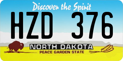 ND license plate HZD376