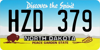 ND license plate HZD379