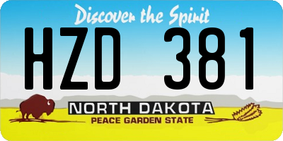 ND license plate HZD381