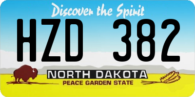 ND license plate HZD382
