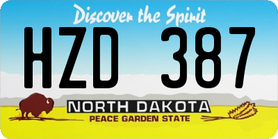 ND license plate HZD387