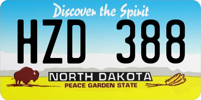 ND license plate HZD388