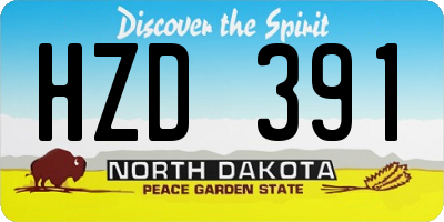 ND license plate HZD391