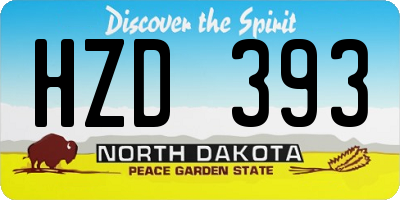 ND license plate HZD393
