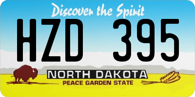 ND license plate HZD395