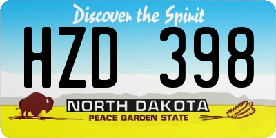ND license plate HZD398