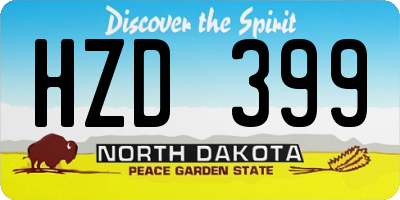 ND license plate HZD399