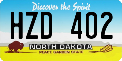 ND license plate HZD402