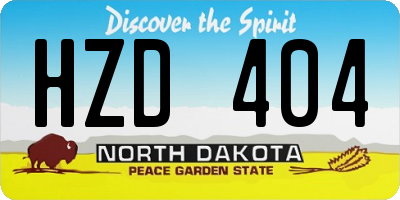 ND license plate HZD404