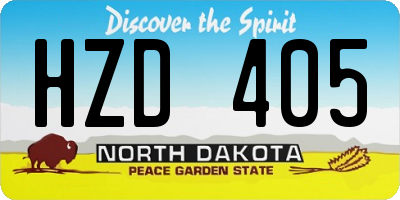 ND license plate HZD405
