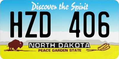 ND license plate HZD406
