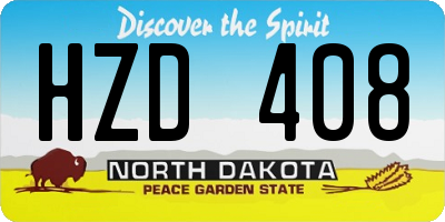 ND license plate HZD408