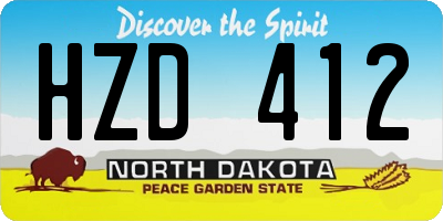 ND license plate HZD412