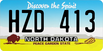 ND license plate HZD413