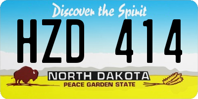 ND license plate HZD414