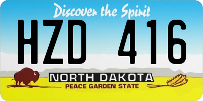 ND license plate HZD416