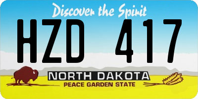ND license plate HZD417