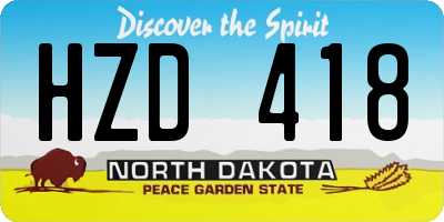 ND license plate HZD418