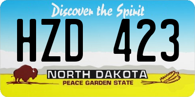 ND license plate HZD423
