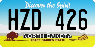 ND license plate HZD426