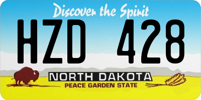 ND license plate HZD428