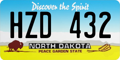 ND license plate HZD432