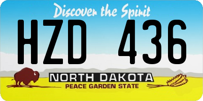 ND license plate HZD436