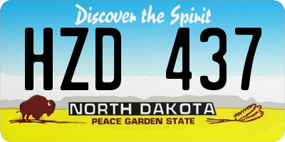 ND license plate HZD437