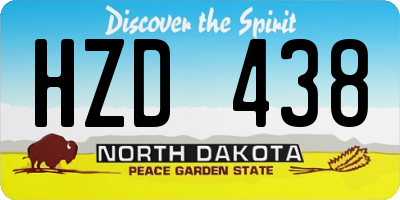 ND license plate HZD438