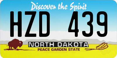 ND license plate HZD439