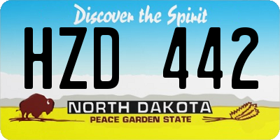 ND license plate HZD442