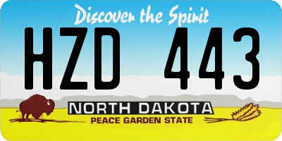 ND license plate HZD443