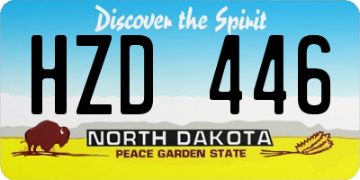 ND license plate HZD446