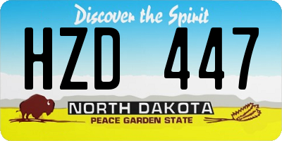 ND license plate HZD447