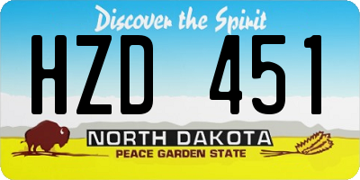 ND license plate HZD451