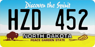 ND license plate HZD452